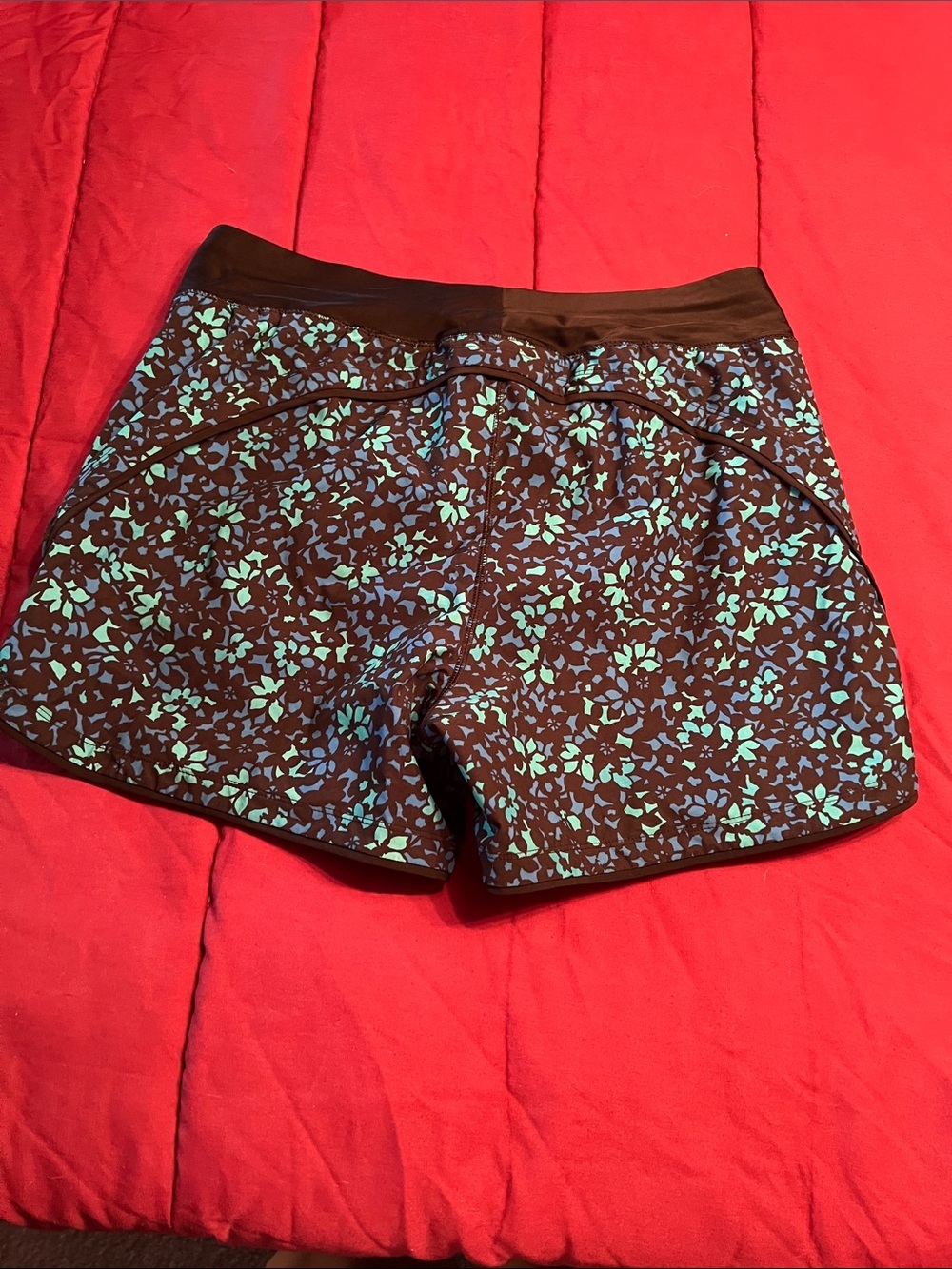 Lands End Women’s Black Teal print Board Shorts with panty 12 - Picture 4 of 6